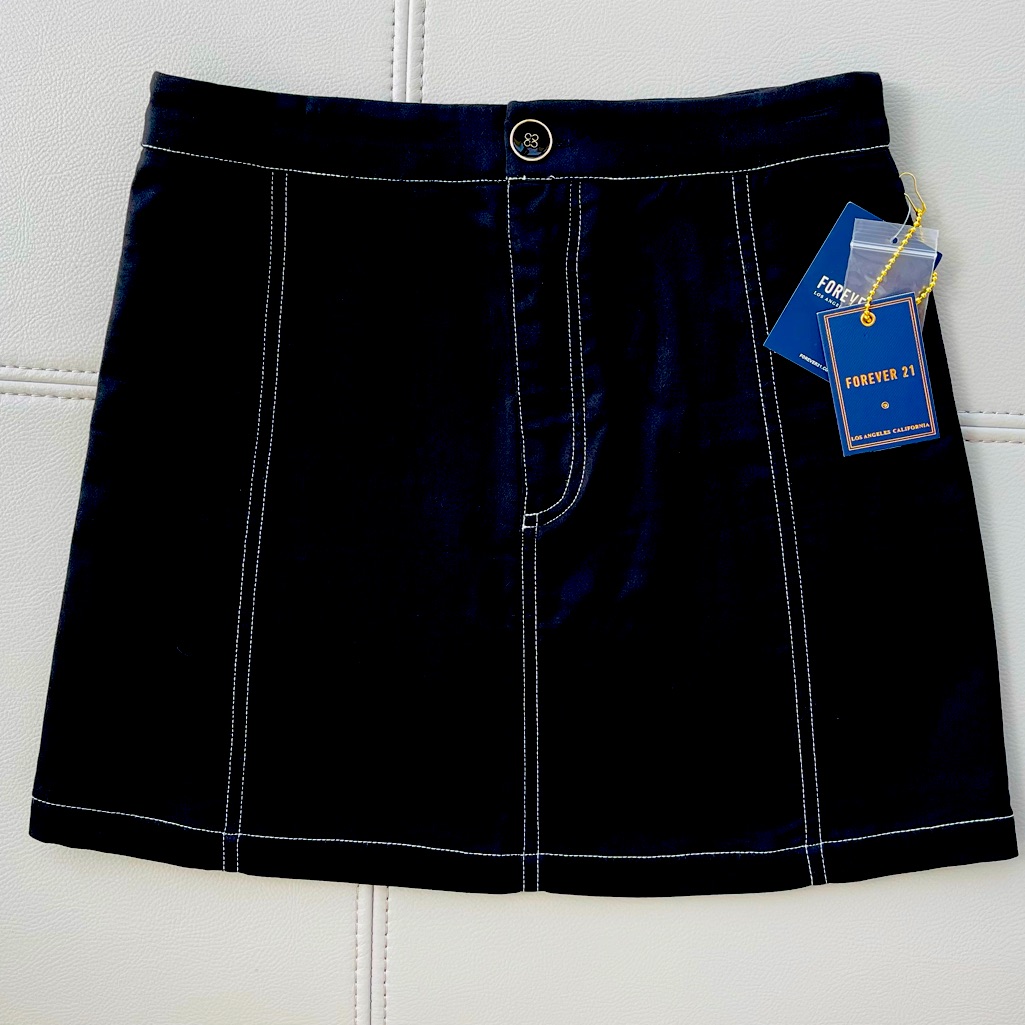 Nwt! Zara High-Waist A-Skirt Mini Skirt In Black Size Small